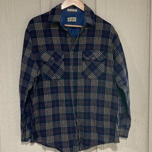 Vintage St. John's Bay Navy and Red Plaid Men's Shirt